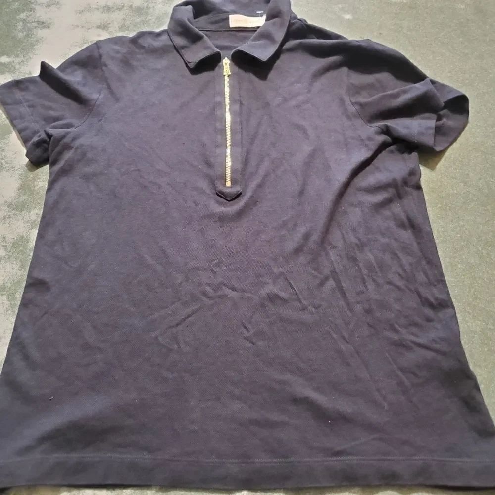 Tory Burch navy blue zip polo shirt sz small